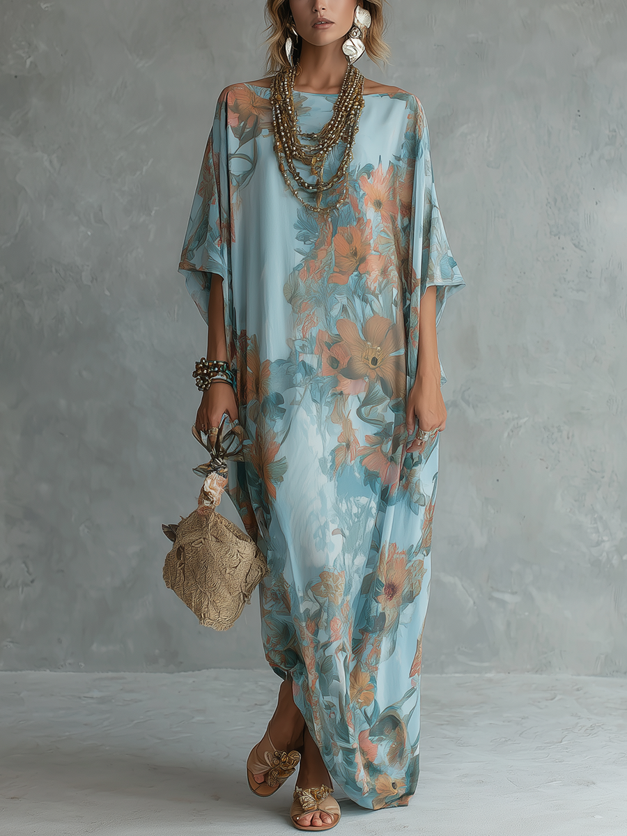 Luna | Abito Kaftan Floreale Rilassato