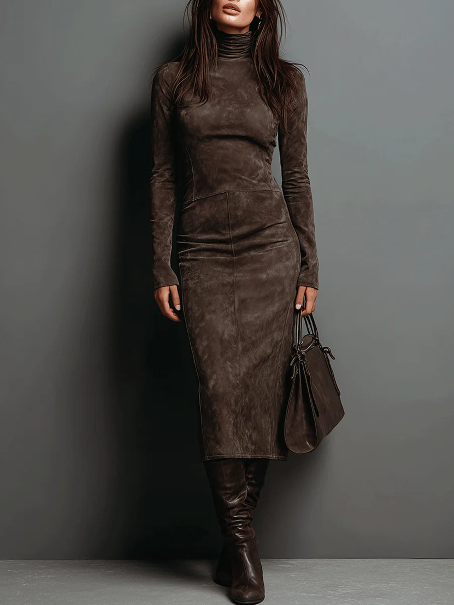 Lorena ║ Vestido midi largo marrón
