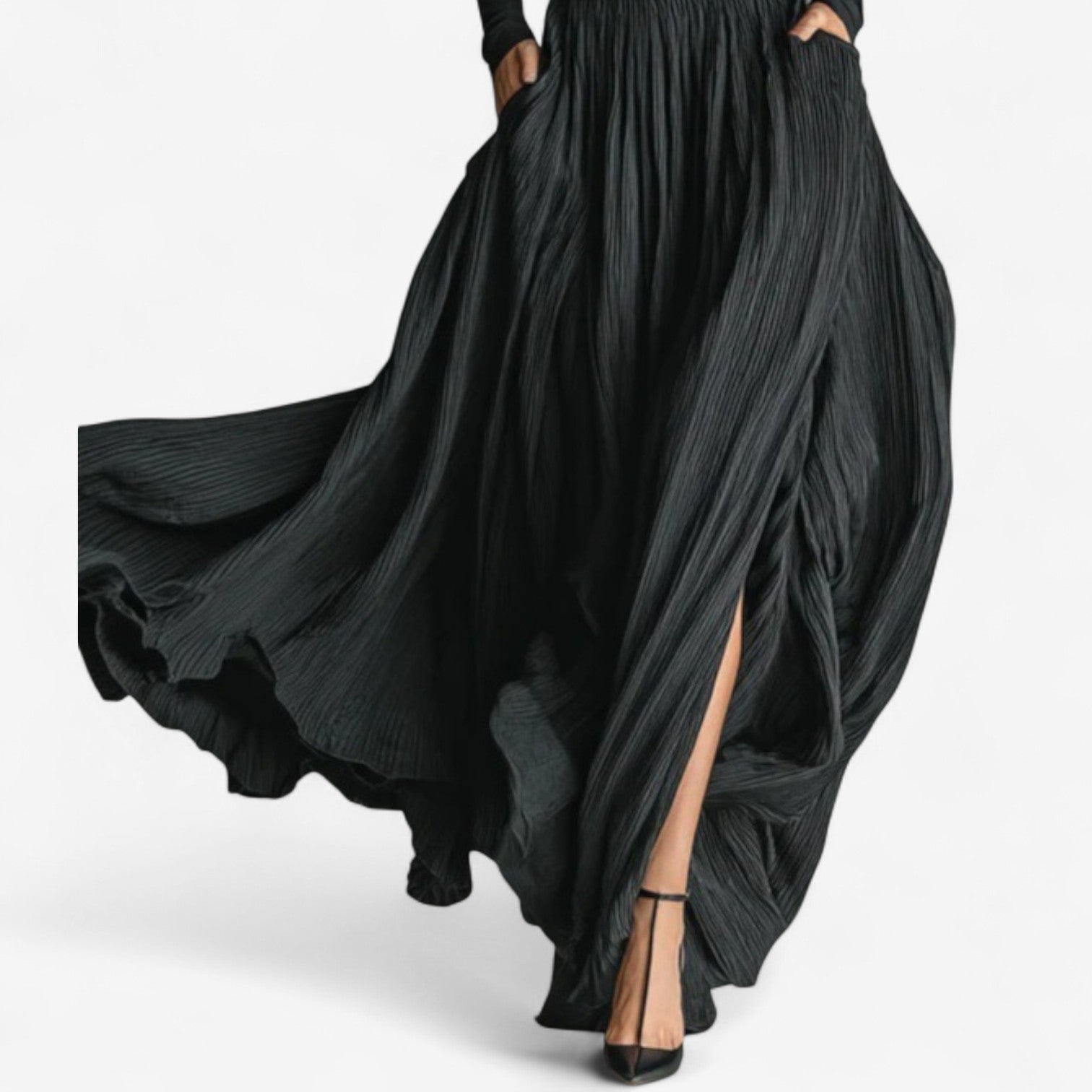 Raquel ║ Vestido maxi de cintura alta