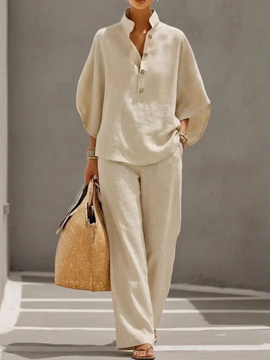 Adele · Completo con maniche a pipistrello e pantaloni larghi
