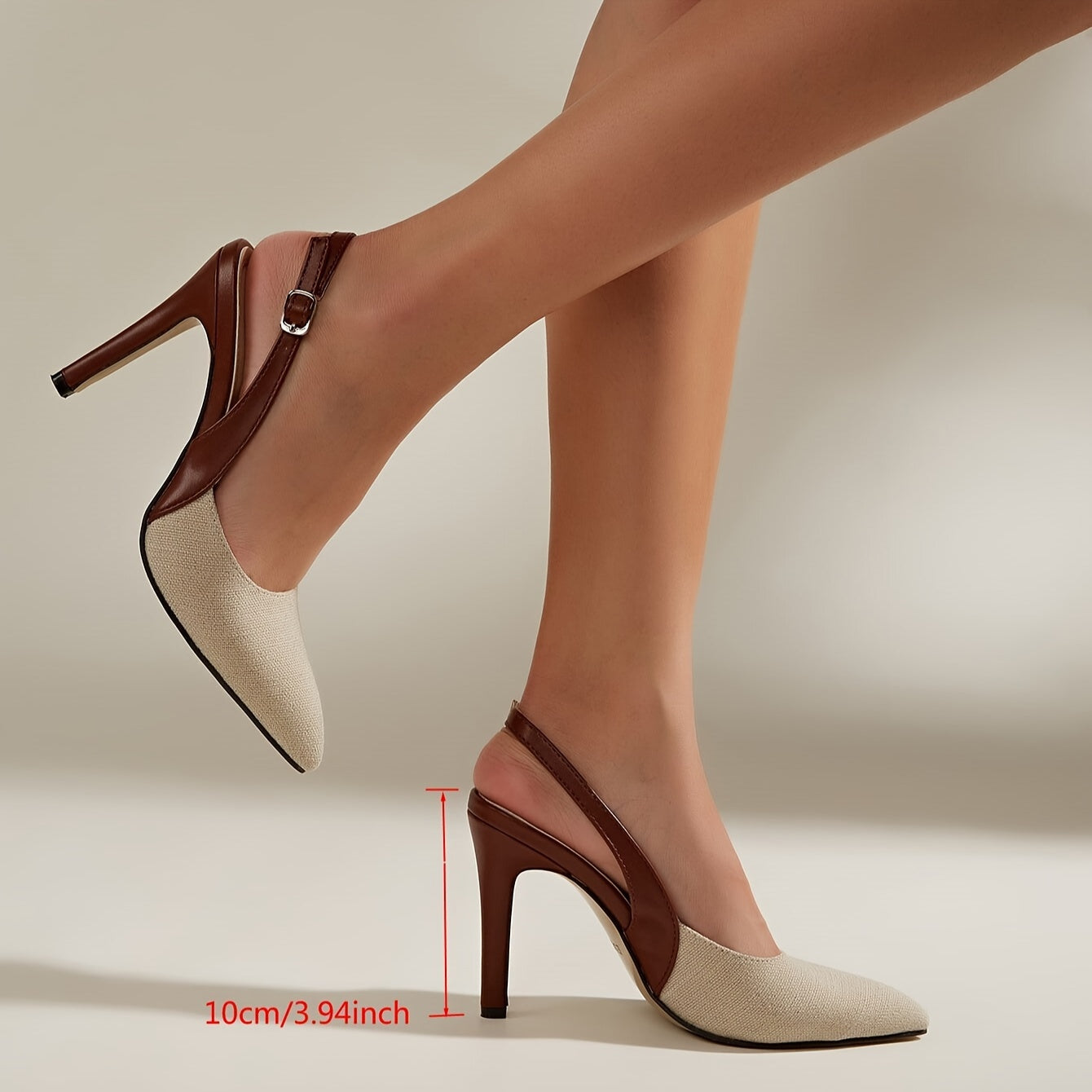 Amelia™ | Scarpe con tacco aperte sul tallone e dettagli a contrasto
