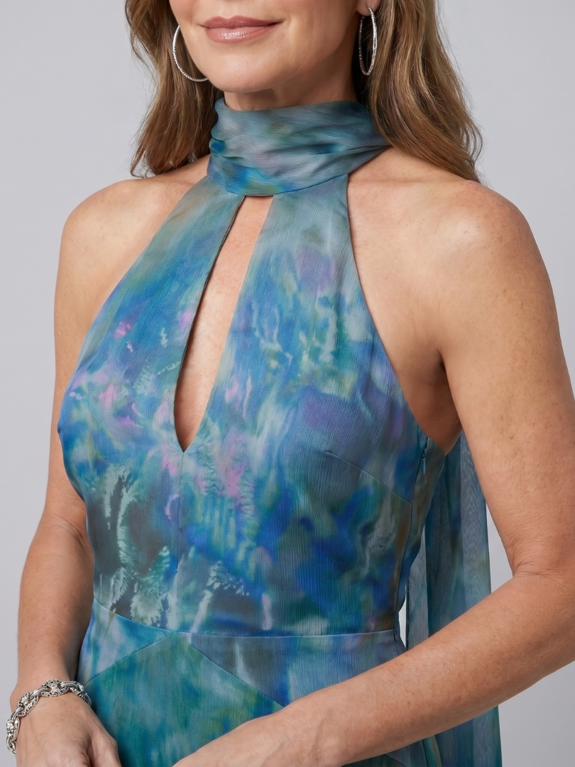 Juniper | Abito Maxi Senza Maniche con Collo Halter a Chiave