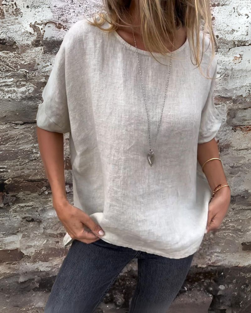 BAUA – T-Shirt Chic con Collo Rotondo