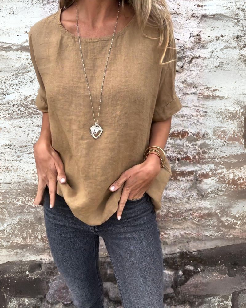BAUA – T-Shirt Chic con Collo Rotondo