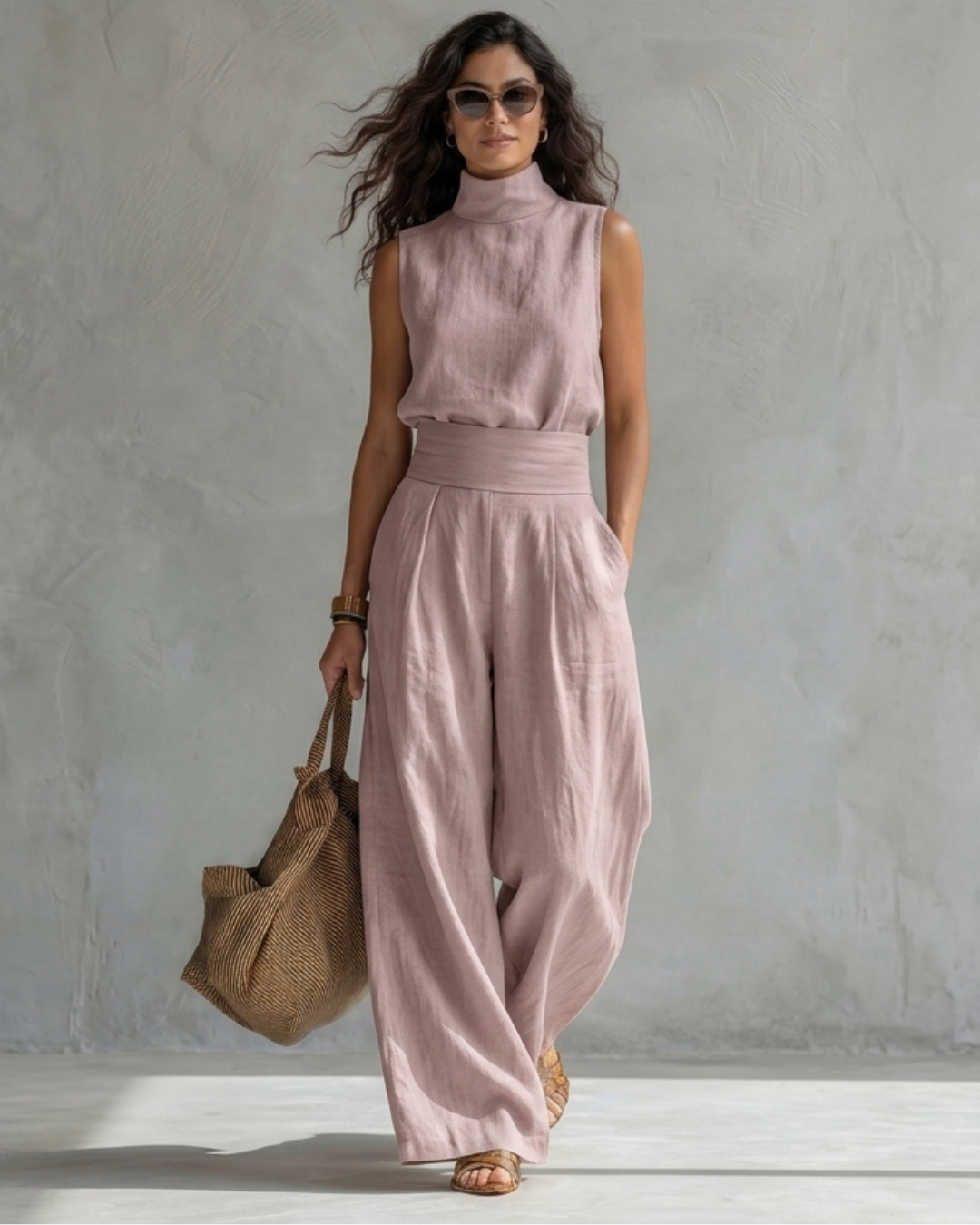 Maria | Set di Pantaloni Larghi Eleganti e Top