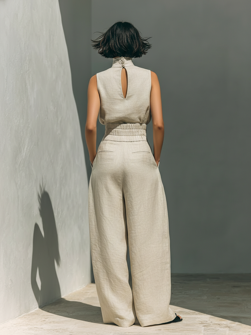 Maria | Set di Pantaloni Larghi Eleganti e Top
