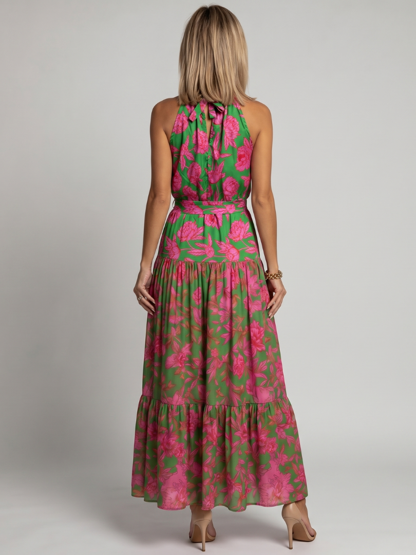 Rowen | Abito Midi con Scollatura Halter Drappeggiata