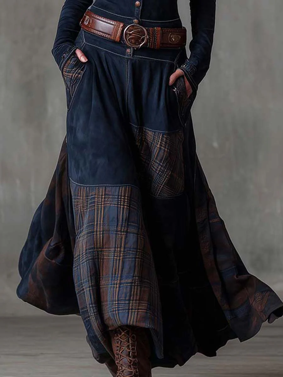 Azucena - Vestido maxi de ante con cinturón