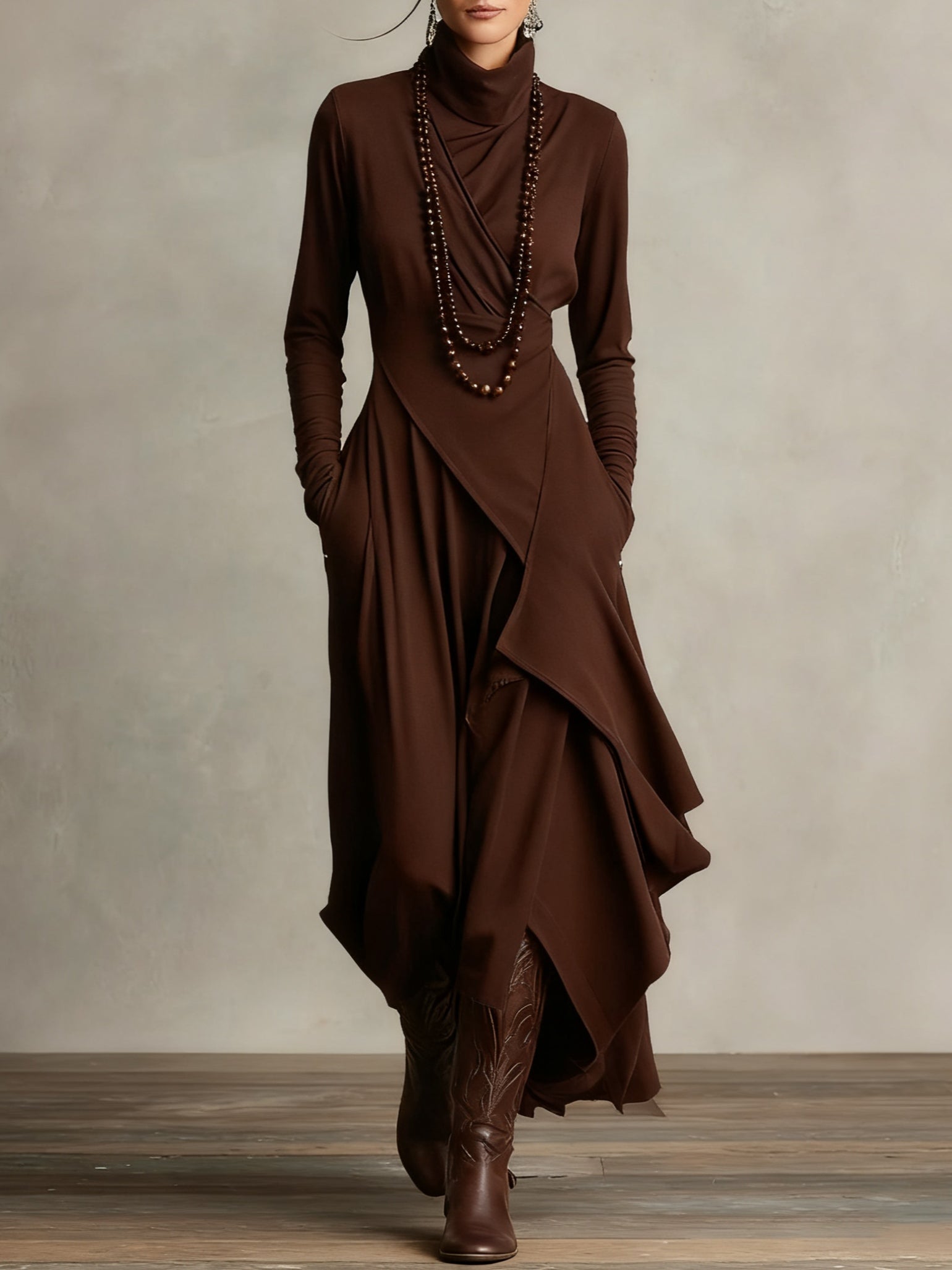 Malva | Vestido Maxi de Cuello Alto