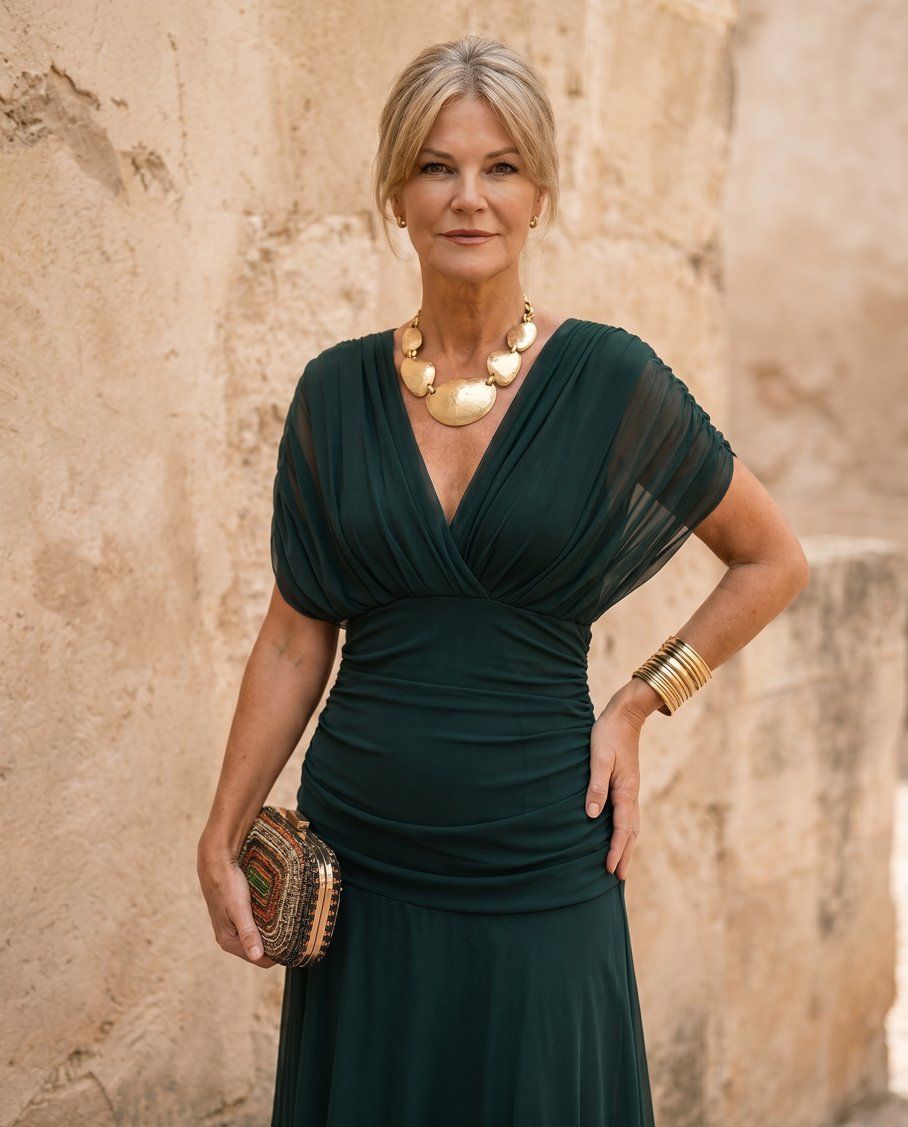 Abito maxi elegante per festa con scollatura a cuore