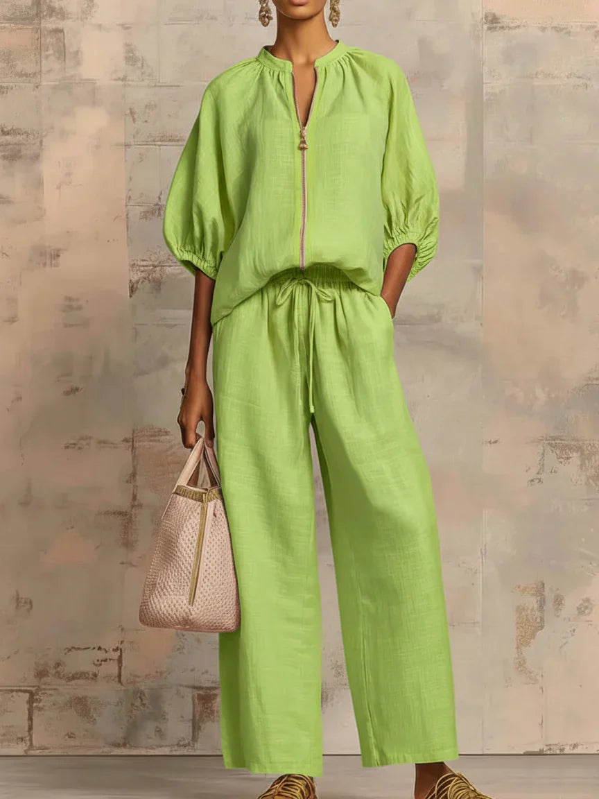 Agnese | Completo di due pezzi: Camicia dallo stile rilassato e pantaloni a gamba larga