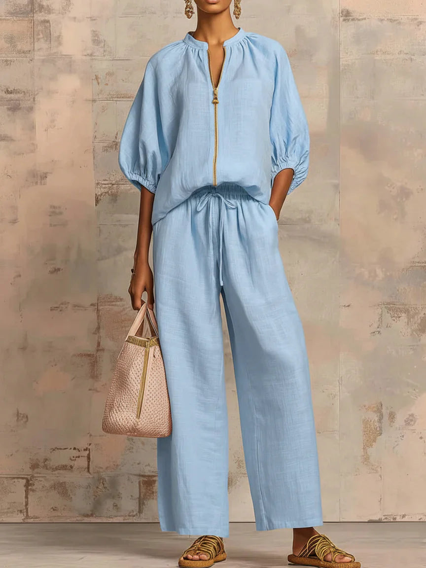 Agnese | Completo di due pezzi: Camicia dallo stile rilassato e pantaloni a gamba larga